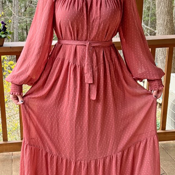 🌼English Factory Smocked Swiss Dot Maxi Dress - Picture 14 of 16